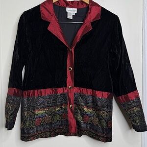 Coldwater Creek Black Velvet Blazer Jacket Women’s Size XS (Runs Bigger)